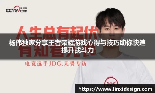 杨伟独家分享王者荣耀游戏心得与技巧助你快速提升战斗力